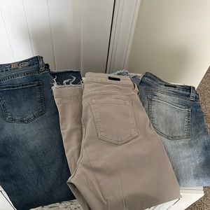 Lot of 3 pair of Kit from the Kloth jeans. One size 8 and 2 size 10